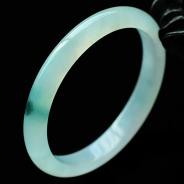 冰种飘花缅甸翡翠手镯(56.6mm)
