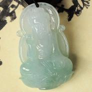 冰种晴水缅甸翡翠释迦牟尼挂件
