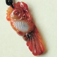 糯冰种红翡缅甸翡翠英明神武挂件