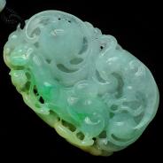 冰种三彩缅甸翡翠丹凤朝阳挂件