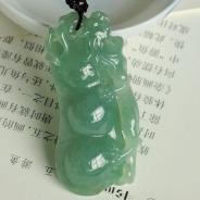 糯冰种晴水缅甸翡翠龙腾四季挂件