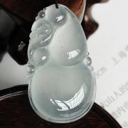 冰玻种晴水缅甸翡翠福禄寿挂件