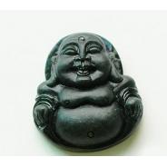 糯冰种墨翠缅甸翡翠玉佛挂件