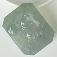 冰种晴水缅甸翡翠一路连科挂件