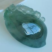 冰种飘花缅甸翡翠福瓜挂件