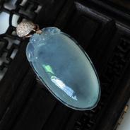 冰种晴水缅甸翡翠福瓜挂件