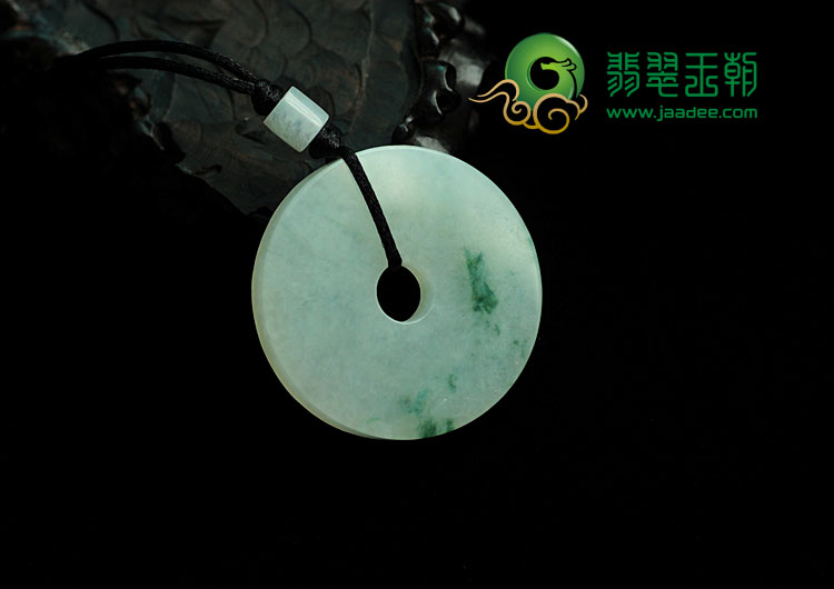 糯冰种飘花缅甸翡翠平安扣挂件