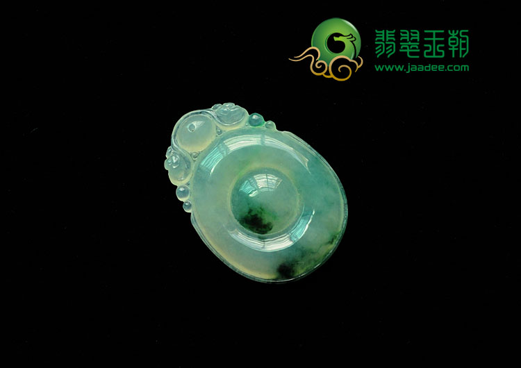 冰种飘花缅甸翡翠福在眼前挂件
