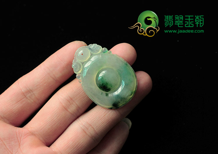 冰种飘花缅甸翡翠福在眼前挂件