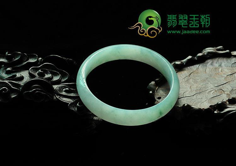 糯冰种飘花缅甸翡翠手镯(59.4mm)