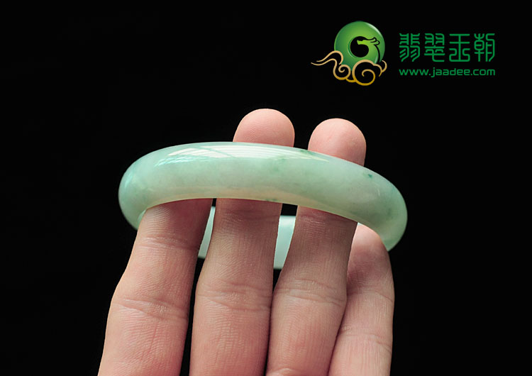 糯冰种飘花缅甸翡翠手镯(59.4mm)