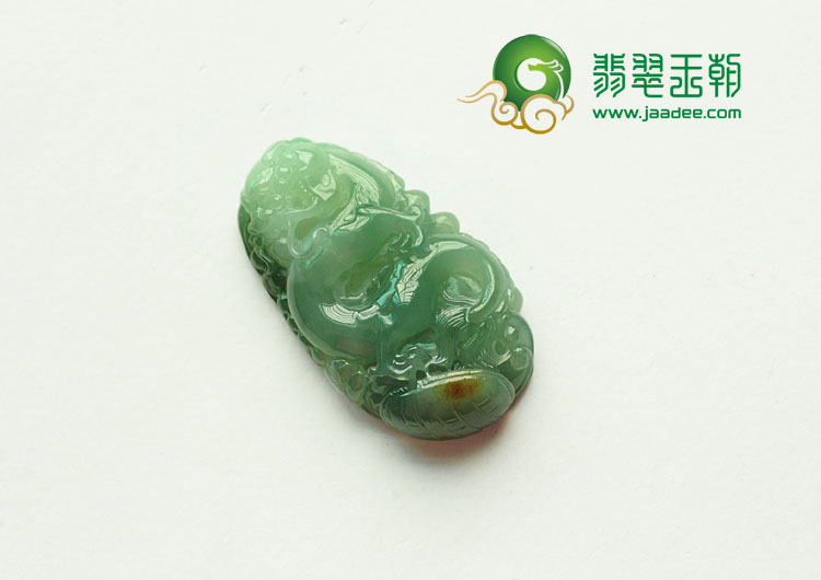 冰种晴水略黄翡缅甸翡翠飞龙挂件