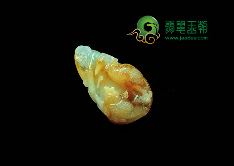 糯冰种黄翡缅甸翡翠一路连科挂件
