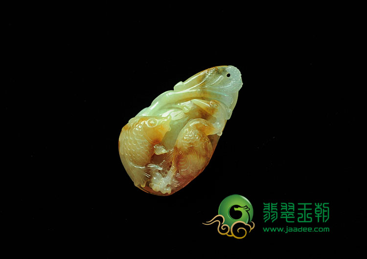糯冰种黄翡缅甸翡翠一路连科挂件