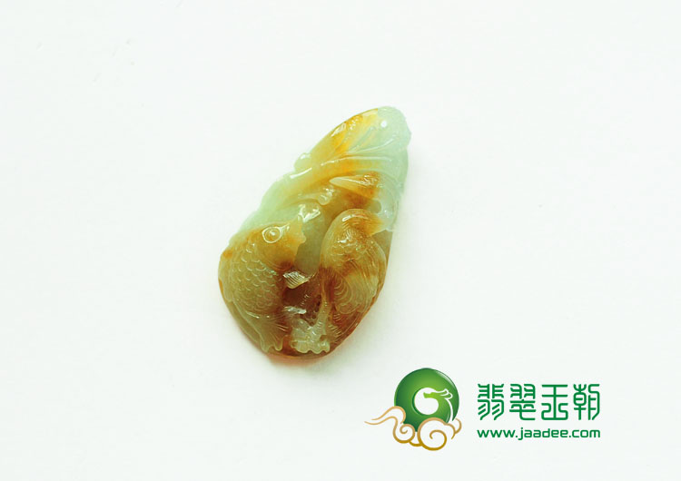 糯冰种黄翡缅甸翡翠一路连科挂件