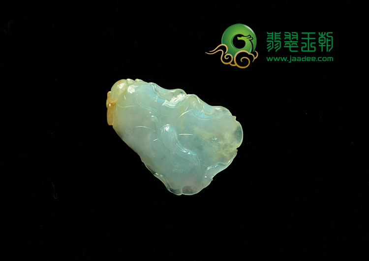 冰种晴水略带黄翡缅甸翡翠龟鹤延年挂件