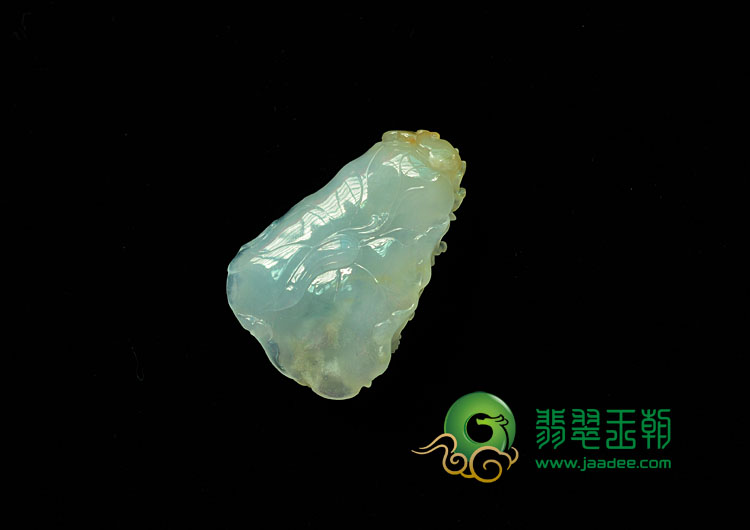 冰种晴水略带黄翡缅甸翡翠龟鹤延年挂件