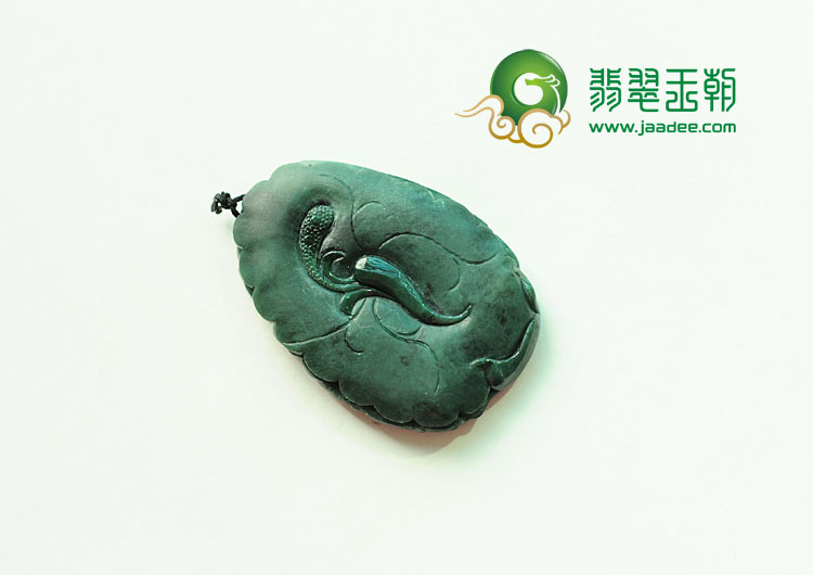 细糯种墨翠缅甸翡翠年年有余挂件