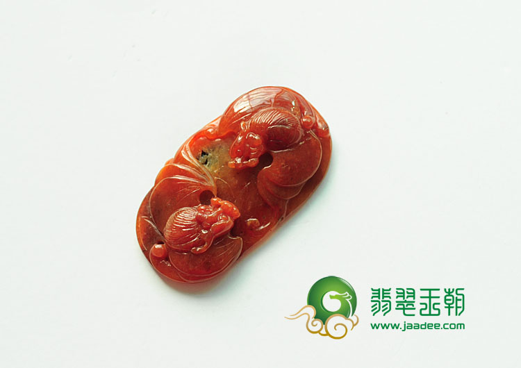 细糯种红翡缅甸翡翠福从天降挂件