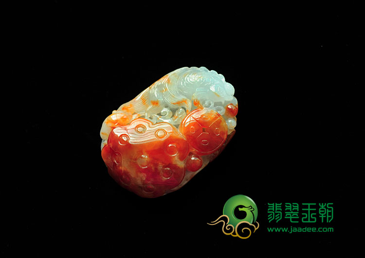 冰种红翡缅甸翡翠鲤鱼跳龙门挂件