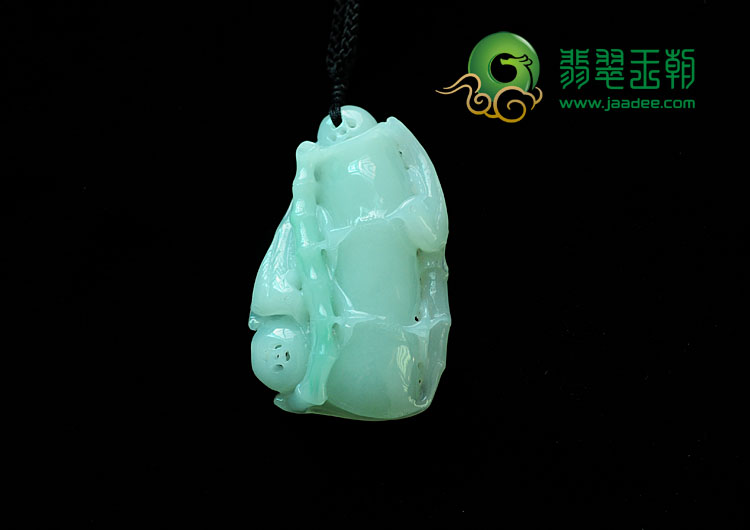 糯冰种晴水缅甸翡翠节节高挂件