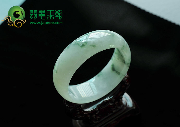 冰种飘花缅甸翡翠手镯(66.7mm)