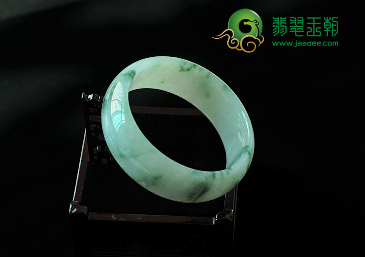 冰种飘花缅甸翡翠手镯(66.7mm)