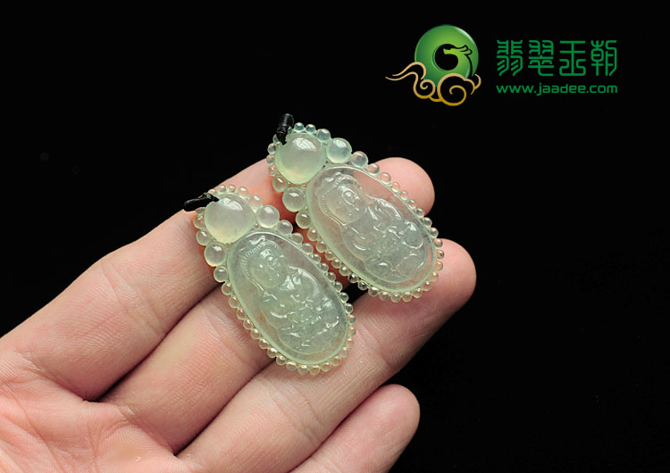 冰种晴水缅甸翡翠慈悲为怀挂件(单价)