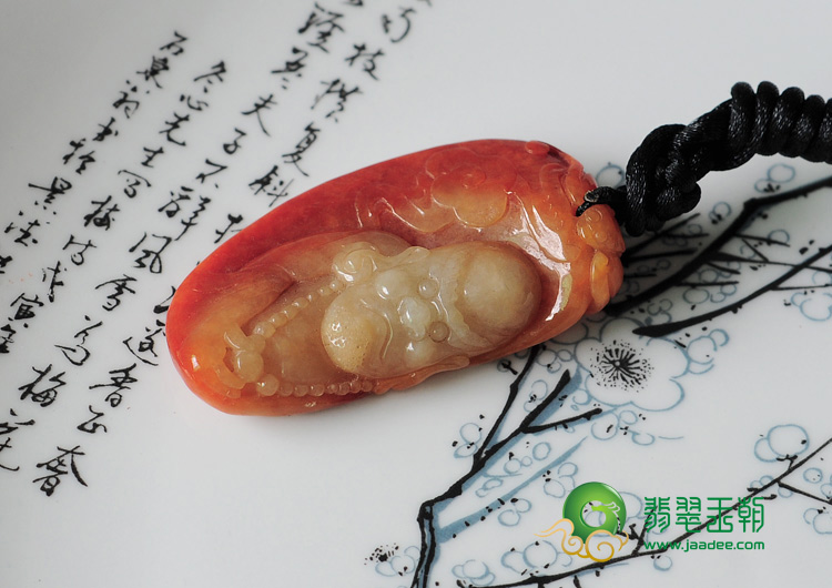 细糯种红翡缅甸翡翠罗汉头挂件