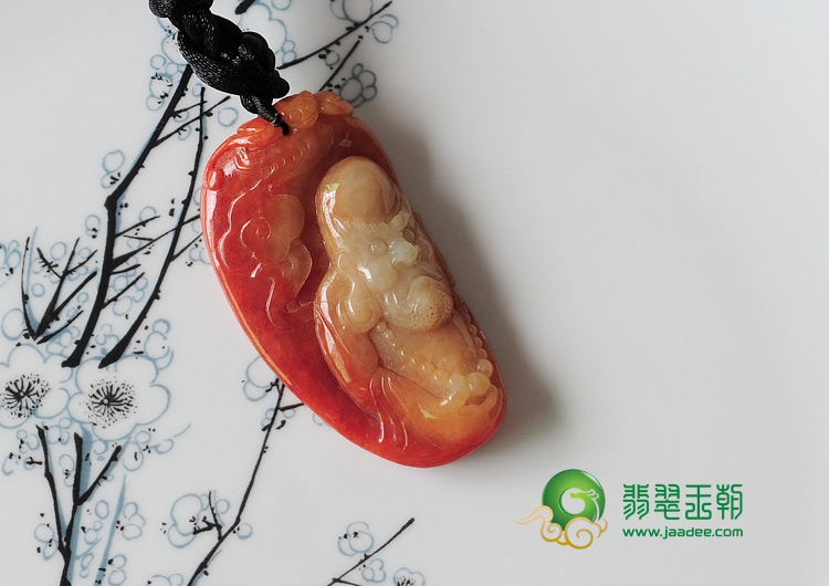 细糯种红翡缅甸翡翠罗汉头挂件
