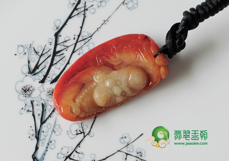 细糯种红翡缅甸翡翠罗汉头挂件