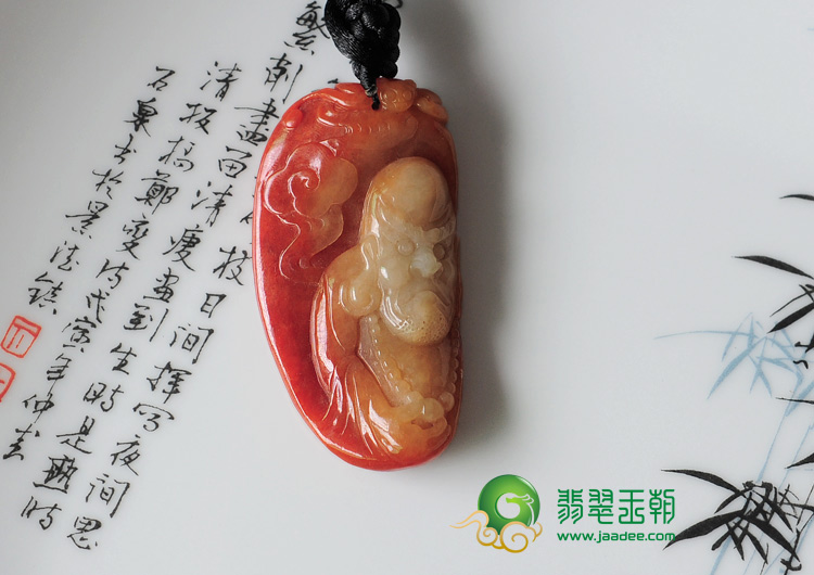 细糯种红翡缅甸翡翠罗汉头挂件