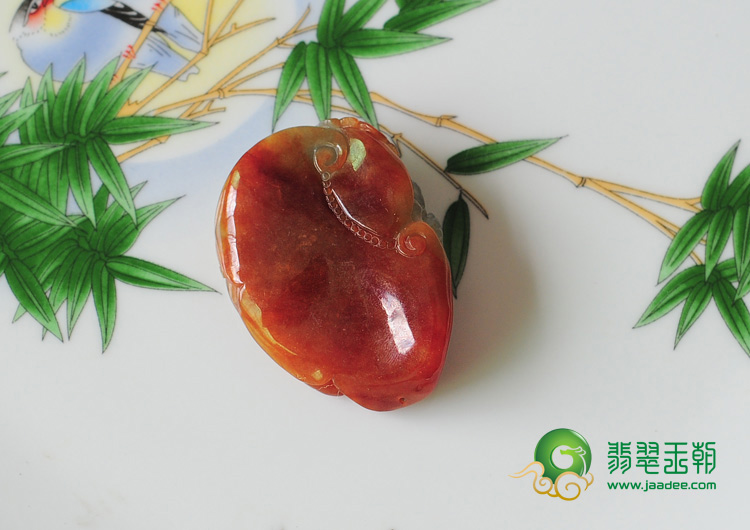 糯冰种晴水红翡缅甸翡翠富贵花开挂件