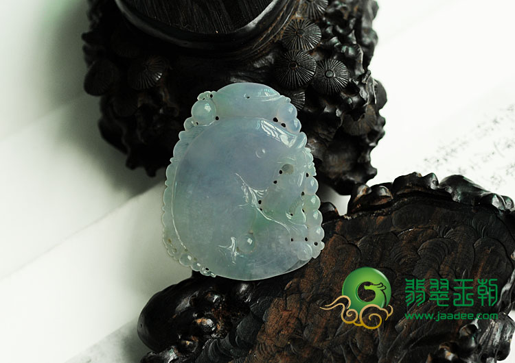 冰种春带彩缅甸翡翠年年有余挂件