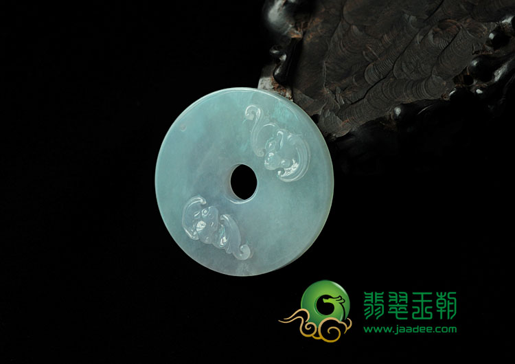 糯冰种紫罗兰缅甸翡翠福在眼前怀古挂件