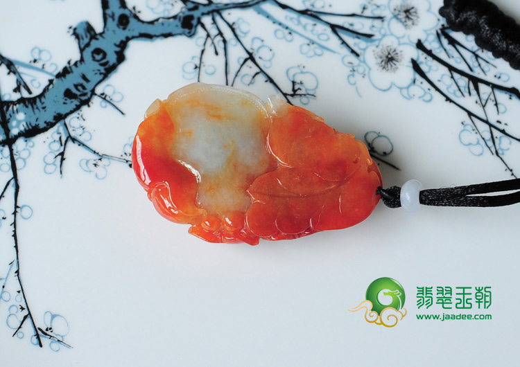 糯冰种红黄翡缅甸翡翠英明神武挂件