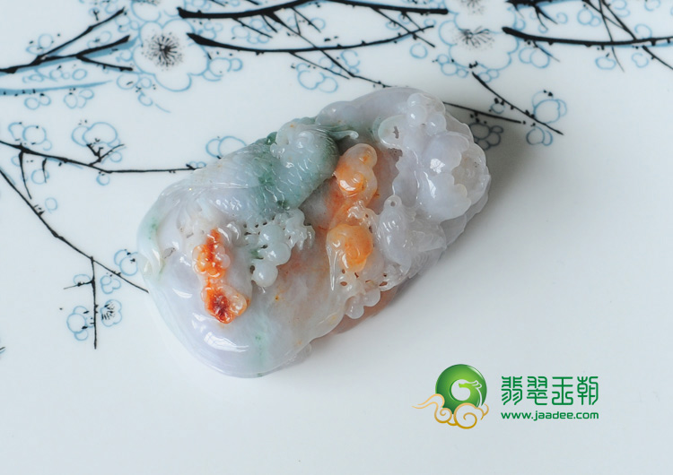 糯冰种三彩缅甸翡翠英明神武挂件