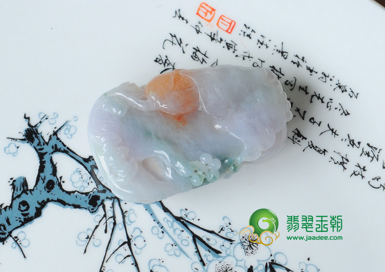 糯冰种三彩缅甸翡翠英明神武挂件