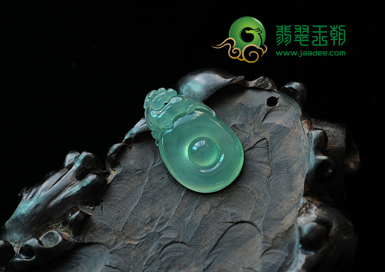 冰种晴水缅甸翡翠福在眼前挂件
