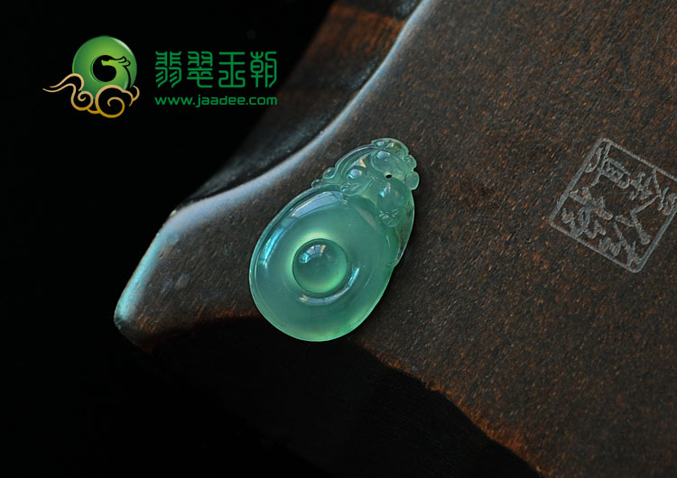 冰种晴水缅甸翡翠福在眼前挂件
