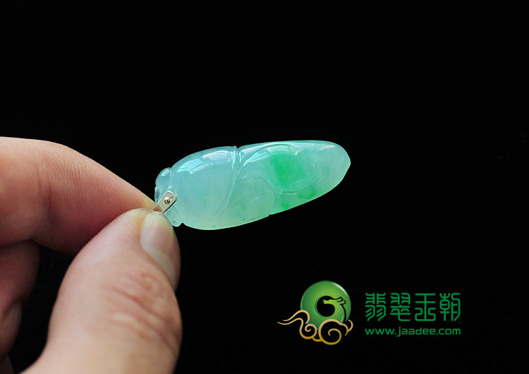 冰种飘翠缅甸翡翠玉米挂件