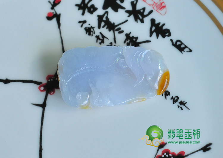 糯冰种紫罗兰黄翡缅甸翡翠双喜临门挂件