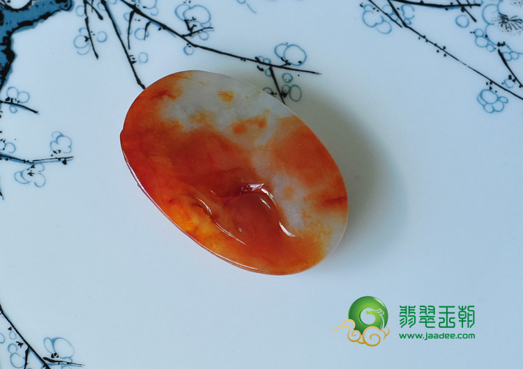糯冰种红翡缅甸翡翠望子成龙挂件