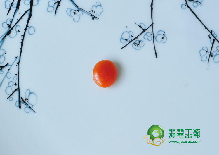 糯冰种红翡缅甸翡翠戒面