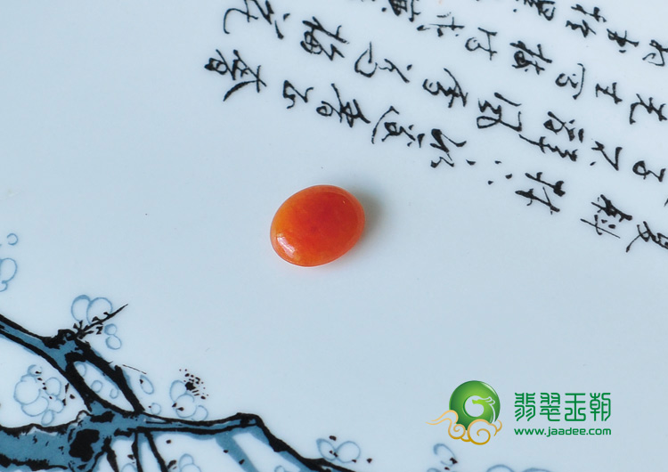 糯冰种红翡缅甸翡翠戒面
