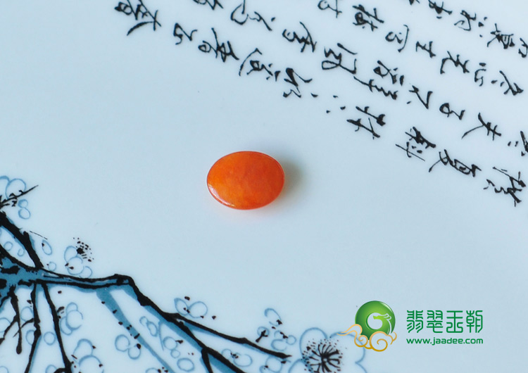 糯冰种红翡缅甸翡翠戒面