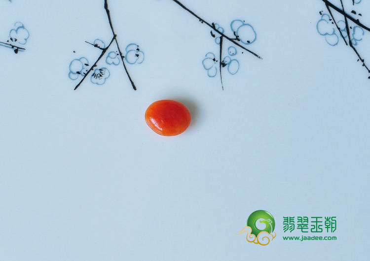 糯冰种红翡缅甸翡翠戒面