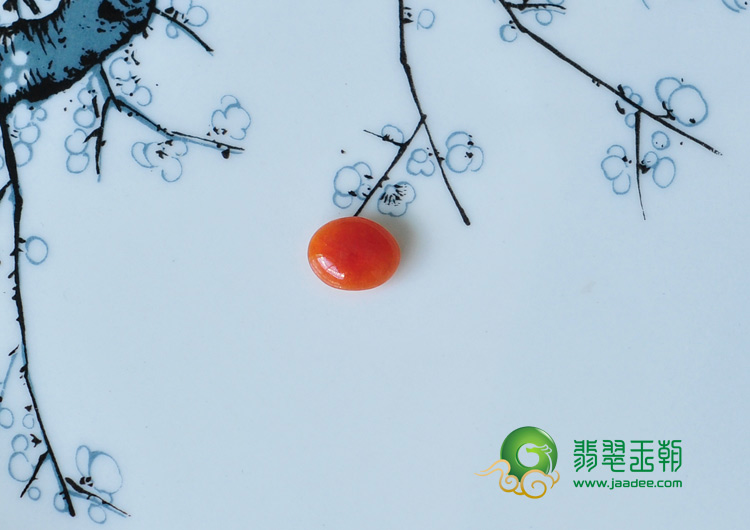 糯冰种红翡缅甸翡翠戒面