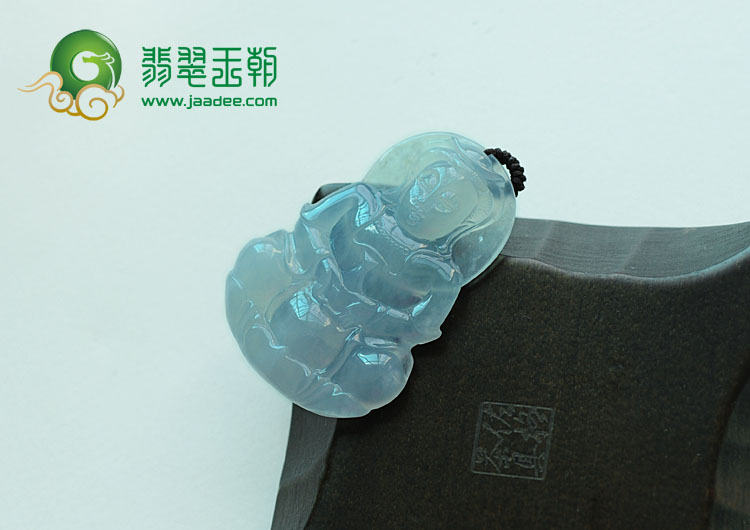冰种紫罗兰缅甸翡翠观音挂件