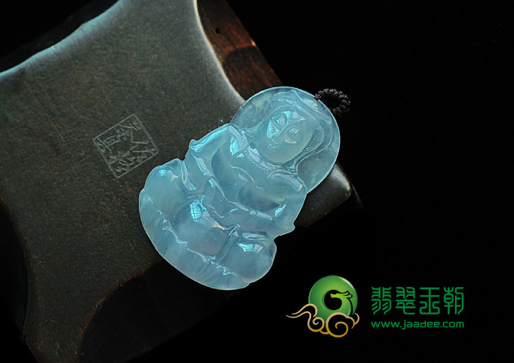 冰种紫罗兰缅甸翡翠观音挂件
